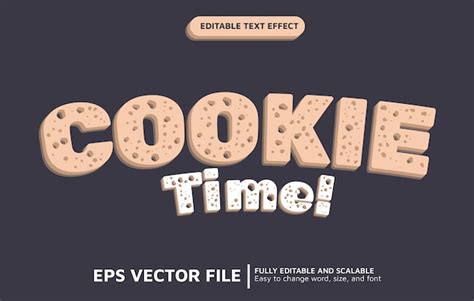 Premium Vector Editable Text Effect With Cookie Style