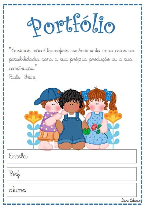 Capa Portfolio Educação Infantil - 8 ideias de Capa de portfólio | portfólio educação infantil, portifolio ...