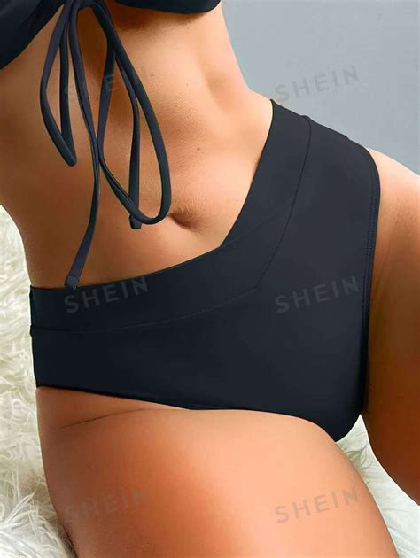 Shein Swim Plain High Waisted Bikini Bottom Shein Uk