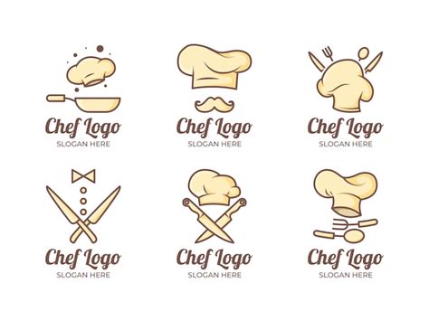 Premium Vector Flat Chef Logo Template Collection