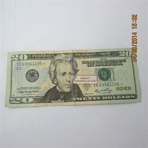 2006 Twenty Dollar Bill Star Note Us $20. 00
