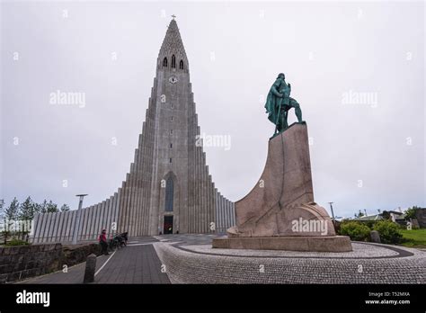 Statue Of Leif Erikson And Hallgrimskirkja Church The Largest Church