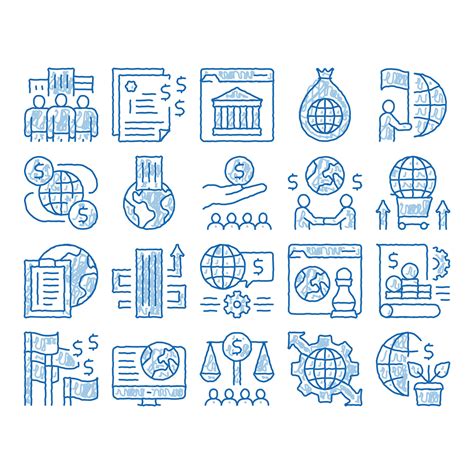 Global Business Finance Strategy icon hand drawn illustration 19476411