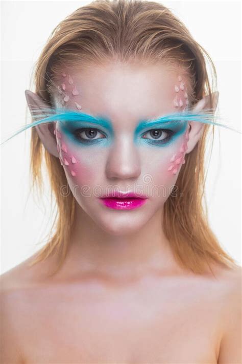 Cute Blonde In The Image Of An Elf Stock Photo Image Of Makeup Adult 252464238