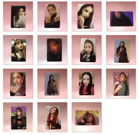 BLACKPINK Official PHOTOCARD 1st Mini Album SQUARE UP Black Pink Ver