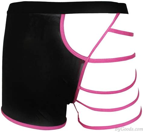 Sexy Men S Bandage Hollow Out One Side Mesh See Through Boxer Briefs Underwear Lingerie Shorts