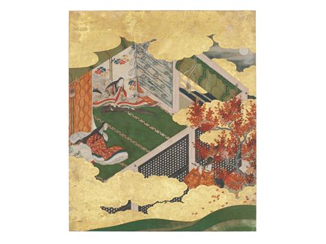 Bonhams : Artist Unknown Illustration to Genji Monogatari (The Tale of