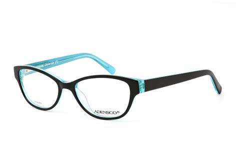 415487 Adensco Ad 201 Eyeglasses Black Turquoise Clear Demo Lens