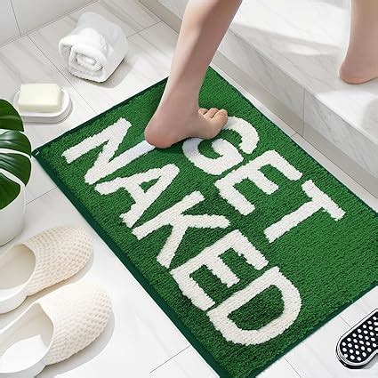 Amazon BOVEU Get Naked Rug Bathroom Rugs X Absorbent Green Rugs For Bathroom
