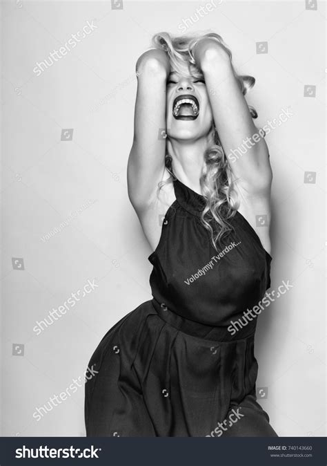 Attractive Sexy Woman Blonde Curly Hair Stock Photo 740143660 Shutterstock