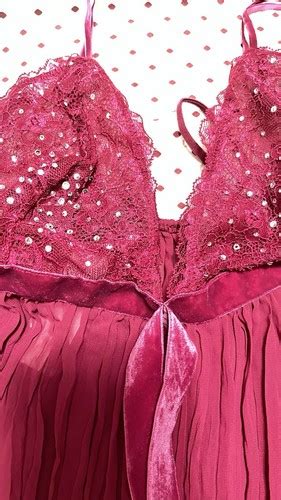 Victorias Secret L Red Sheer Lace Chemise Babydoll Lingerie Negligee