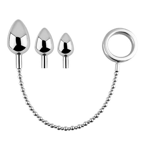 Metal Anal Plug With Chain Q505094 CHASTITYGO