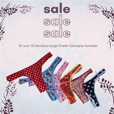 Kit Calcinhas Tanga Drielle Lingerie Feminina Sexy Estampas Sortidas Microfibra Shopee