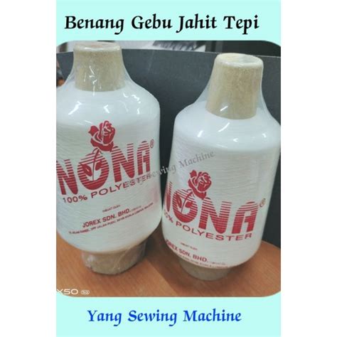 NONA Benang Jahit Tepi Putih Polyester Yarn Benang Gebu Putih NONA