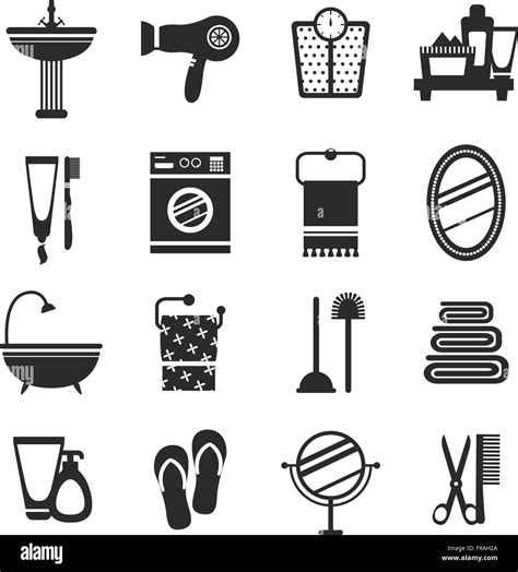 Bathroom Icon Set Black And White Stock Vector Image And Art Alamy