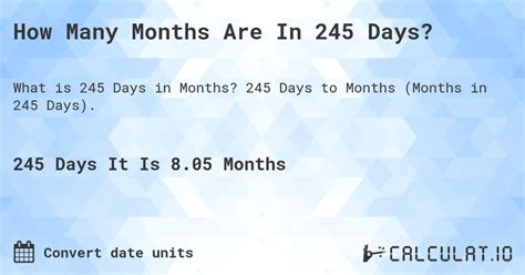 245 Dias São Quantos Meses
