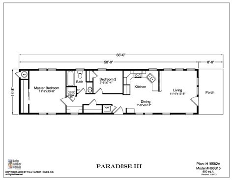 Palm Harbor 2 Bedroom Manufactured Home Paradise 3 For 88651 Model