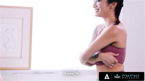 Nuru Massage Hot Masseuse Avery Black Body Slides On A Client S Cock Before Doing A Steamy