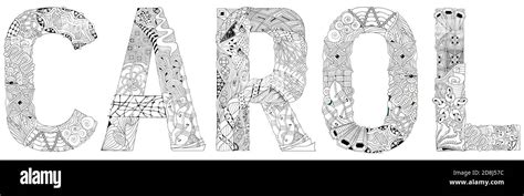 Words Day Vector Decorative Zentangle Object For Coloring Stock Vector