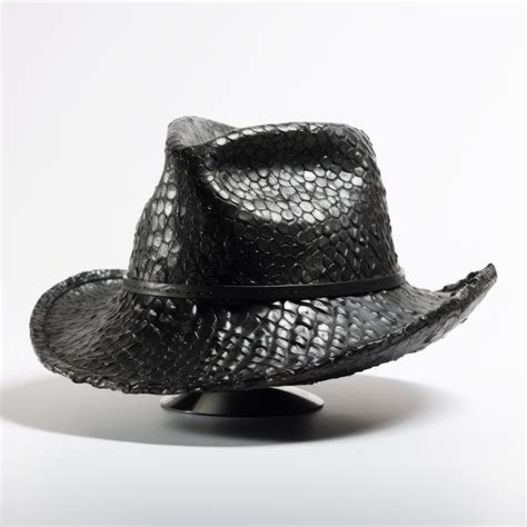 Premium Photo | Black Leather Hat A Stylish Fusion Of Craftsmanship And ...
