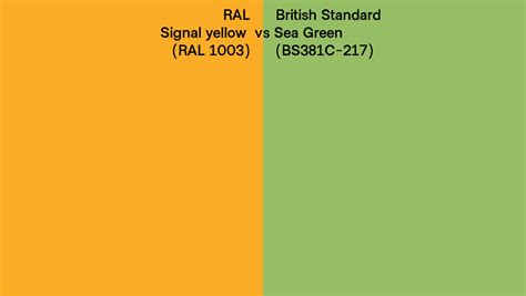 Ral Signal Yellow Ral 1003 Vs British Standard Sea Green Bs381c 217