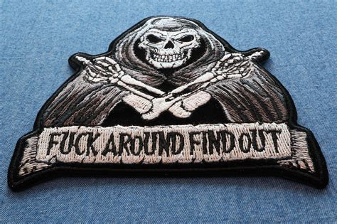 Fuck Around Find Out Skull Middle Finger Patch Skull Patches By Ivamis Patches
