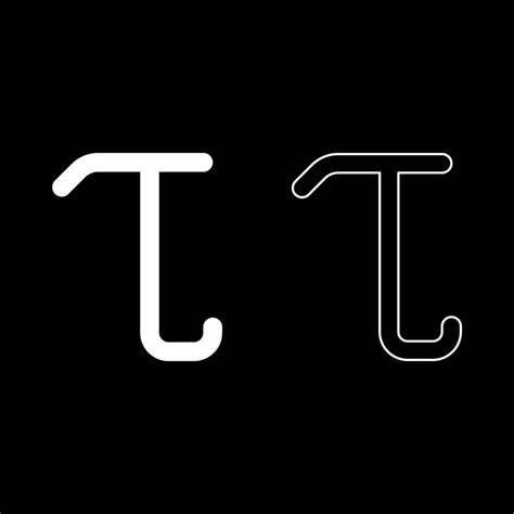 Tau Greek Symbol Small Letter Lowercase Font Icon Outline Set White