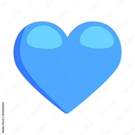 Blue Heart Sign Emoji Icon Illustration. Love Vector Symbol Emoticon ...