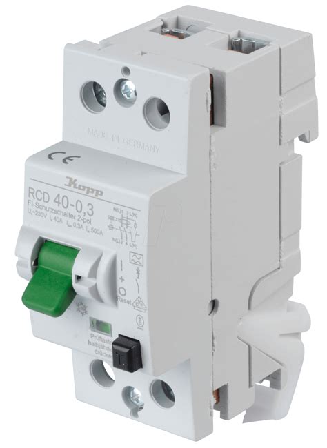RCD 40.300-2: RCD, 2-pole, 40 A - 300 mA at reichelt elektronik