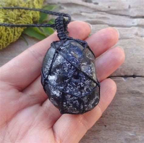 Large Apache Tears Obsidian Necklace Dragon Glass Volcanic Etsy