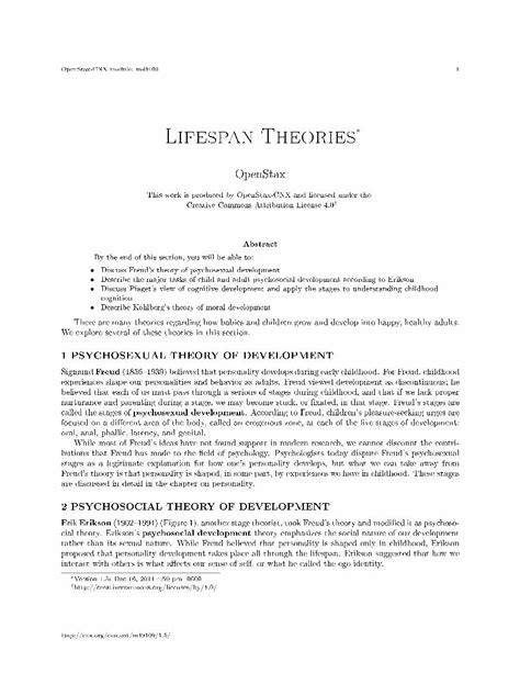 Pdf Lifespan Theories Openstax Cnx5pdfopenstax Cnx Module M49109 1 Lifespan Theories