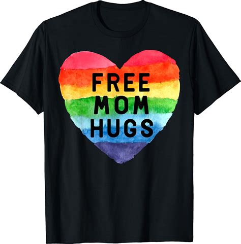 Free Mom Hugs LGBT Flag Gay Lesbian Pride Parades Rainbow T Shirt Walmart