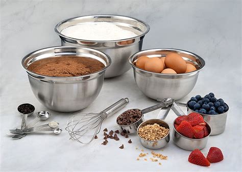 estilo  piece stainless steel mixing bowls includes measuring cups