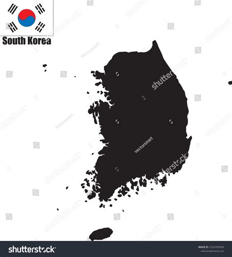 Contour Map South Korea National Flag Stock Vector Royalty Free