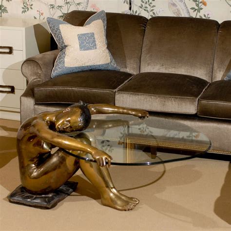 Exceptional Vintage Female Nude Coffee Table Sculpture