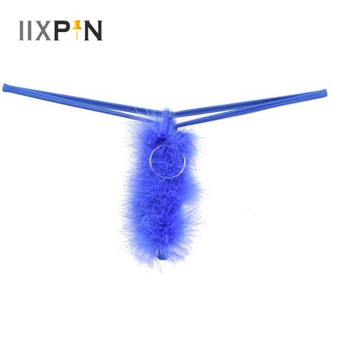 Sexy Mens Metal Ring G-string Thongs Briefs Underwear Feather