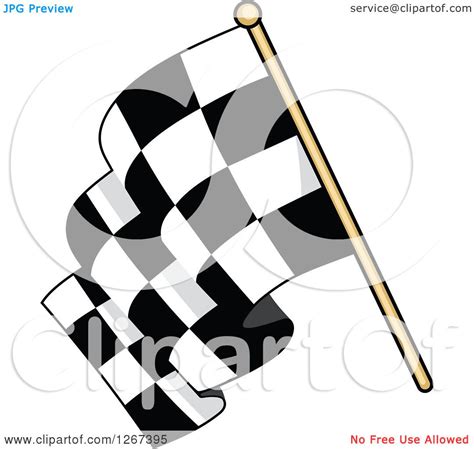 Clipart of a Checkered Racing Flag - Royalty Free Vector Illustration ...