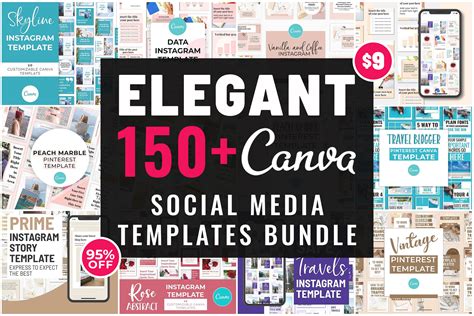 Elegant Canva Social Media Template Bundle By Snapybiz Thehungryjpeg