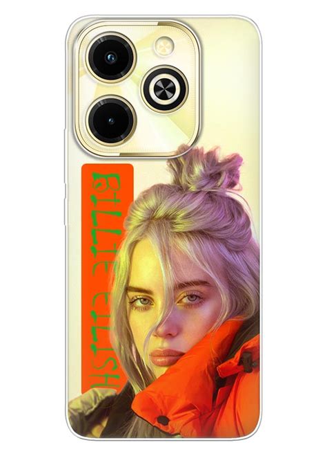 Infinix Hot i чохол силіконовий прозорий Billie Eilish у червоному