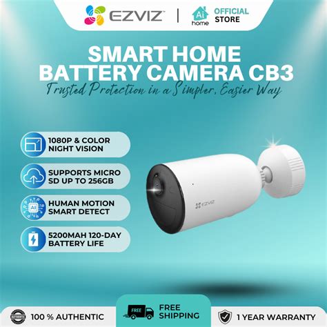 EZVIZ Standalone Smart Home Battery Camera CB3 1080P HD 2MP Night