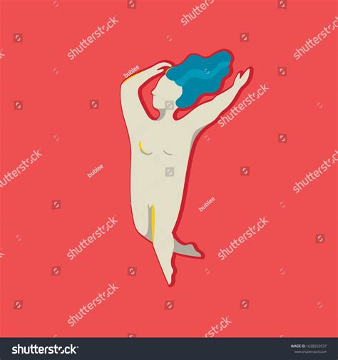 Art Illustration Silhouette Naked Woman Stock Vector Royalty Free
