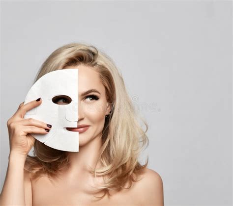 Portrait Of Gorgeous Blonde Woman With Naked Shoulders And Healthy Skin