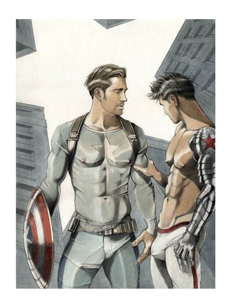 CAPTAIN AMERICA BUCKY Male Nude Graphic Gay Man Etsy
