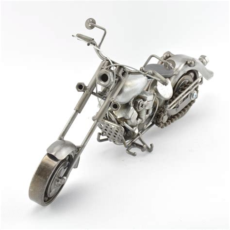 Harley Davidson Metal Motorcycle Sculpture Scrap Recycled Metal Sculpture