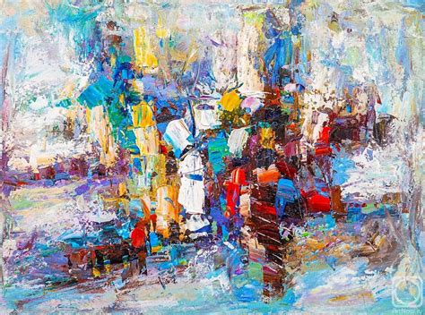 «Яркие огни портового города. Вид с моря» картина Родригеса Хосе маслом ...