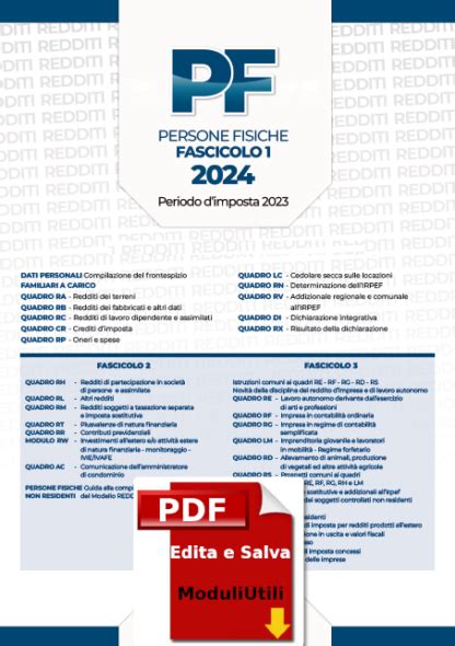 REDDITI PERSONE FISICHE 2024 EDITABILE Moduli Editabili