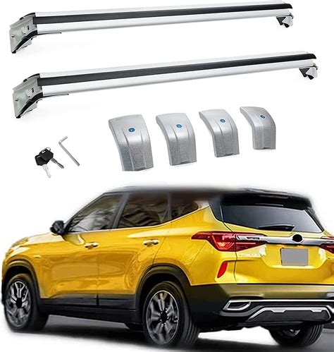 Pcs Fit For Kia Seltos Kx Lockable Roof Rail Rack Cross Bar