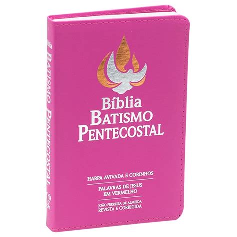 Bíblia Batismo Pentecostal De Estudo Harpa arc Capa Luxo Pink no