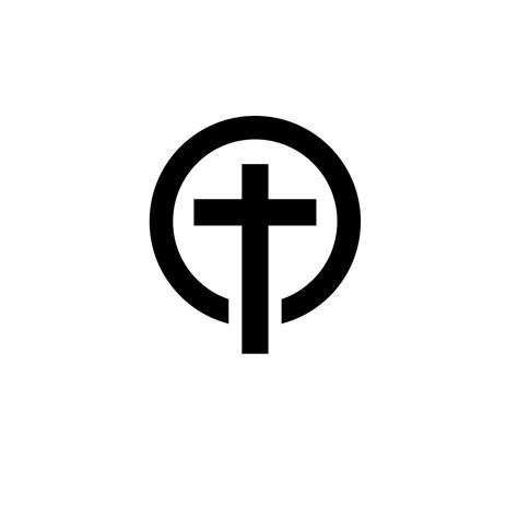 Vector Illustration Of Christian Logo Emblem With Concept Of Cross