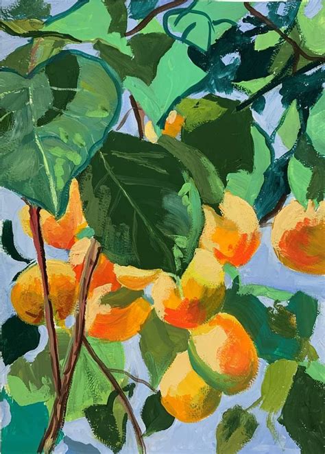 Apricot garden.1 Painting in 2024 | Painting, Original landscape ...